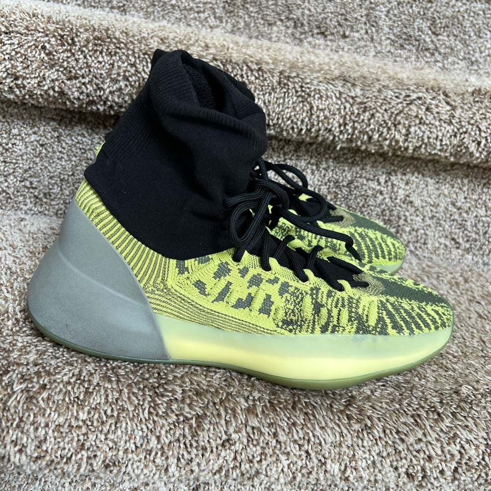 Adidas Yeezy Men’s Energy Glow Knit Black and Yellow High-Top Sneakers